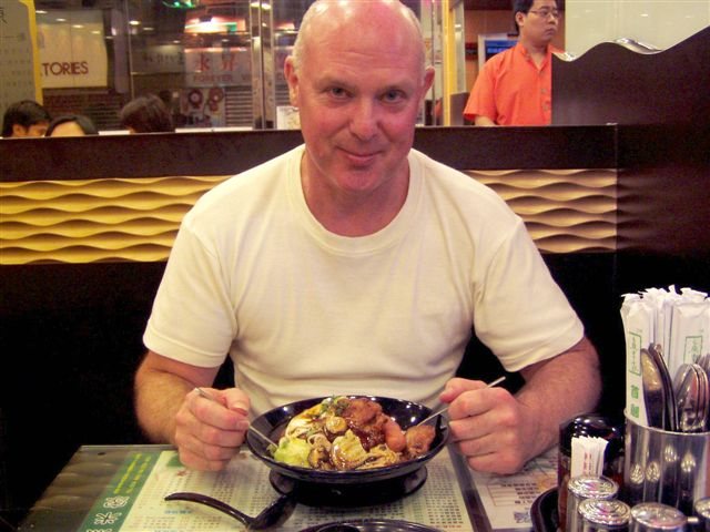 Steve, at dinner in Hong Kong